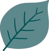 Cool-toned leaf design with linear veins vector