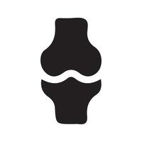 Simple black joint bone icon isolated on white background vector