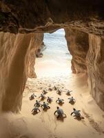 Hatchling Turtles Surfacing from Nest photo