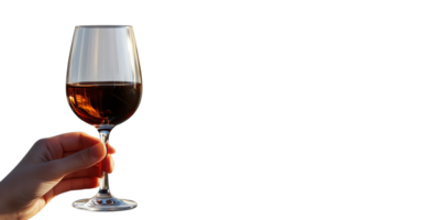 Hand Holding Wine Glass With Red Wine Against. Elegance And Sophistication In Wine Tasting Isolated On Transparent Background png