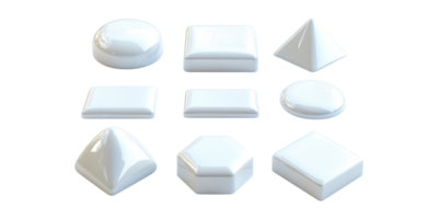 Geometric 3D Shapes Collection. Abstract Design Elements For Creative Projects Isolated On Transparent Background png