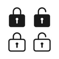 Lock icon. Padlock unlock. Password for closed of locker on website. Symbol of private and security in line style. stock illustration vector