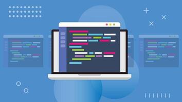 code script example stock illustration. web design. programming language vector