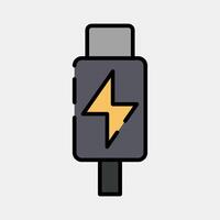 Icon thunderbolt. Computer components elements. Icon in filled line style. vector