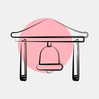 Icon bell. Buddhism and vesak elements. Icon in color spot style. vector