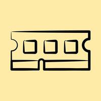 Icon ram. Computer components elements. Icon in hand drawn style. vector