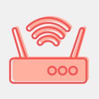 Icon router. Computer components elements. Icon in two tone style. vector