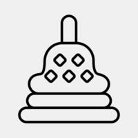 Icon stupa temple. Buddhism and vesak elements. Icon in line style. vector
