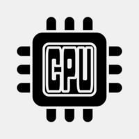 Icon processor. Computer components elements. Icon in glyph style. vector