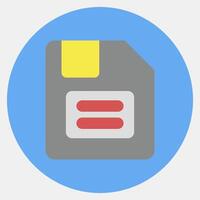 Icon floppy disk. Computer components elements. Icon in color mate style. vector