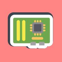 Sticker motherboard. Computer components elements. vector