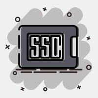 Icon ssd. Computer components elements. Icon in comic style. vector
