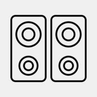 Icon music device. Computer components elements. Icon in line style. vector