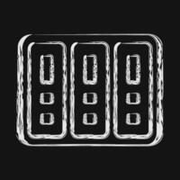 Icon data center. Computer components elements. Icon in chalk style. vector