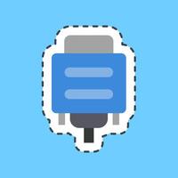 Cutting line sticker vga. Computer components elements. vector