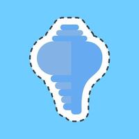 Cutting line sticker conch shell. Buddhism and vesak elements. vector