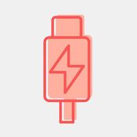 Icon thunderbolt. Computer components elements. Icon in two tone style. vector