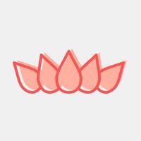 Icon lotus. Buddhism and vesak elements. Icon in two tone style. vector