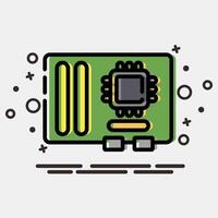 Icon motherboard. Computer components elements. Icon in MBE style. vector
