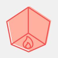 Icon sky lantern. Buddhism and vesak elements. Icon in two tone style. vector