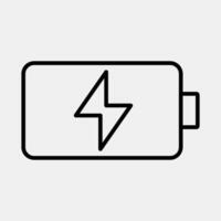 Icon battery. Computer components elements. Icon in line style. vector