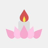 Icon candle. Buddhism and vesak elements. Icon in flat style. vector