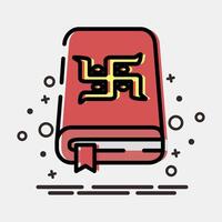 Icon holy book. Buddhism and vesak elements. Icon in MBE style. vector