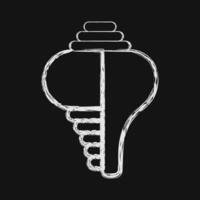 Icon conch shell. Buddhism and vesak elements. Icon in chalk style. vector