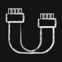 Icon sata. Computer components elements. Icon in chalk style. vector