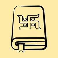 Icon holy book. Buddhism and vesak elements. Icon in hand drawn style. vector