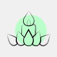 Icon candle. Buddhism and vesak elements. Icon in color spot style. vector
