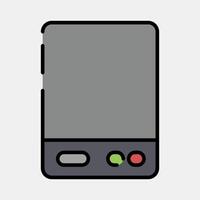 Icon external hard drive. Computer components elements. Icon in filled line style. vector