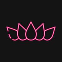 Icon lotus. Buddhism and vesak elements. Icon in neon style. vector