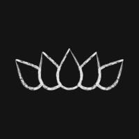 Icon lotus. Buddhism and vesak elements. Icon in chalk style. vector