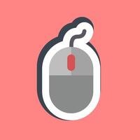 Sticker mouse. Computer components elements. vector