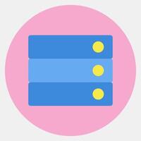 Icon database. Computer components elements. Icon in color mate style. vector