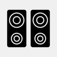 Icon music device. Computer components elements. Icon in glyph style. vector