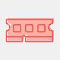 Icon ram. Computer components elements. Icon in two tone style. vector
