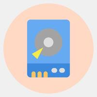 Icon hdd. Computer components elements. Icon in color mate style. vector