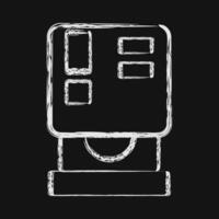 Icon cd room. Computer components elements. Icon in chalk style. vector