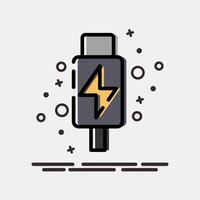 Icon thunderbolt. Computer components elements. Icon in MBE style. vector