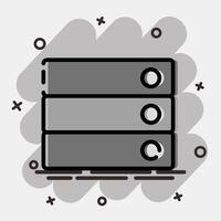 Icon database. Computer components elements. Icon in comic style. vector