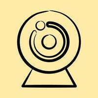 Icon camera. Computer components elements. Icon in hand drawn style. vector