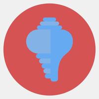 Icon conch shell. Buddhism and vesak elements. Icon in color mate style. vector