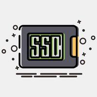 Icon ssd. Computer components elements. Icon in MBE style. vector