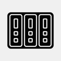 Icon data center. Computer components elements. Icon in glyph style. vector