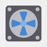 Icon cooling fan. Computer components elements. Icon in flat style. vector