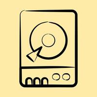 Icon hdd. Computer components elements. Icon in hand drawn style. vector
