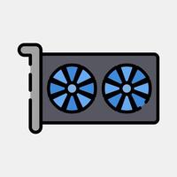 Icon graphics. Computer components elements. Icon in filled line style. vector