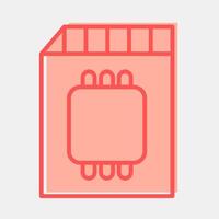 Icon memory card. Computer components elements. Icon in two tone style. vector